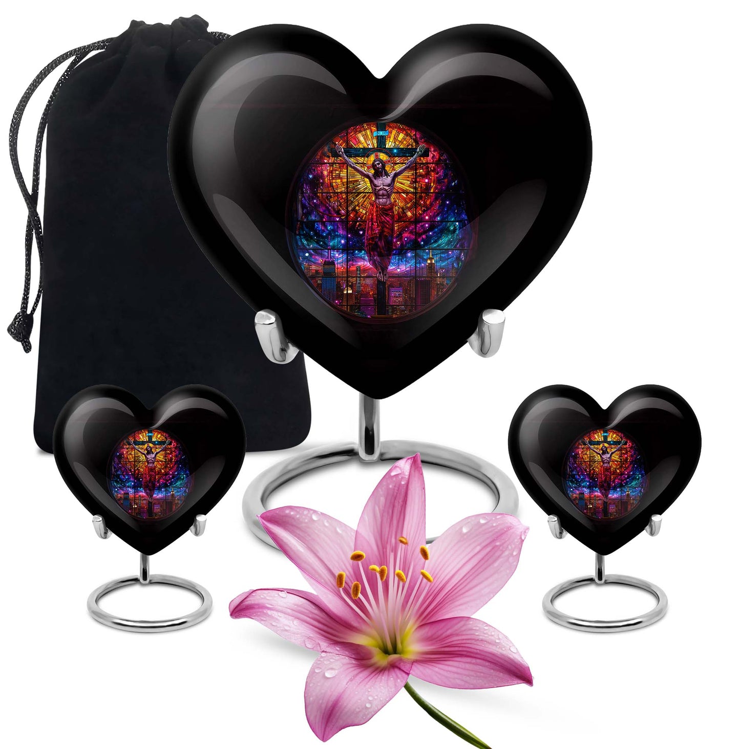 10-inch heart-shaped gramophone-themed cross 