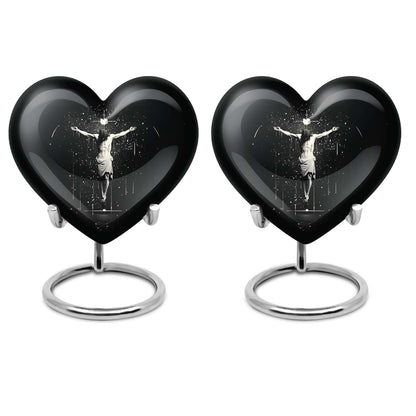 10-inch heart-shaped gramophone themed cross urn