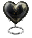 10-Inch Heart-designed Deer Cremation Urn with Gramophone Theme