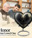 10-Inch Heart-designed Deer Cremation Urn with Gramophone Theme