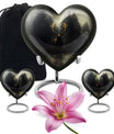 10-Inch Heart-designed Deer Cremation Urn with Gramophone Theme