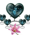 10-inch heart-shaped Gramophone-themed deer urn 