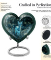 10-inch heart-shaped Gramophone-themed deer urn 