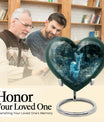 10-inch heart-shaped Gramophone-themed deer urn 