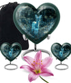 10-inch heart-shaped Gramophone-themed deer urn 