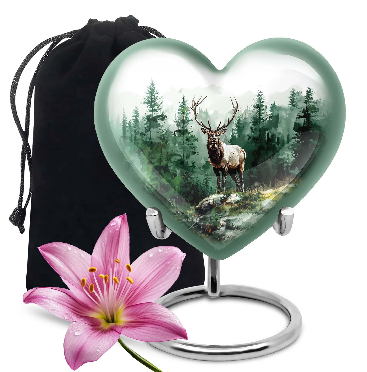 deer cremation urn, personalized engraved 