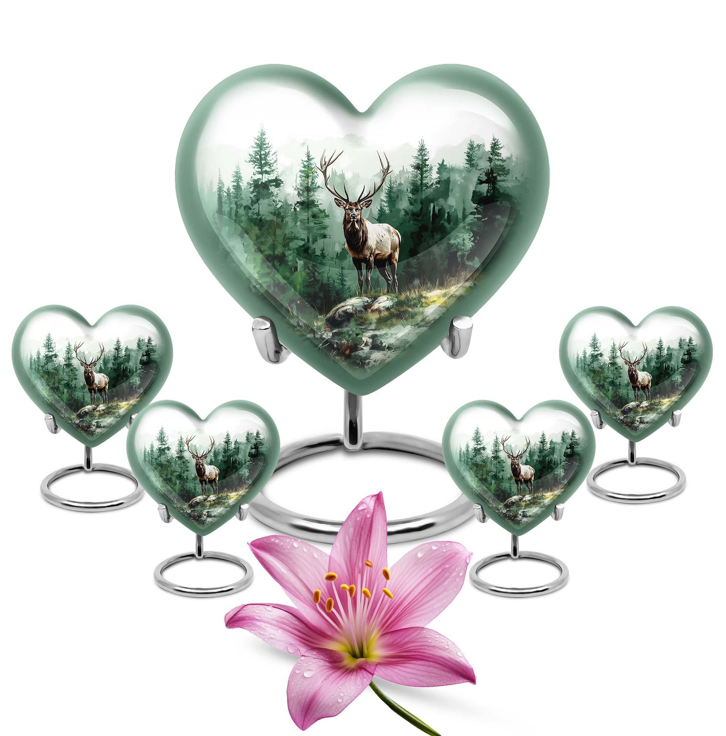 deer cremation urn, personalized engraved 