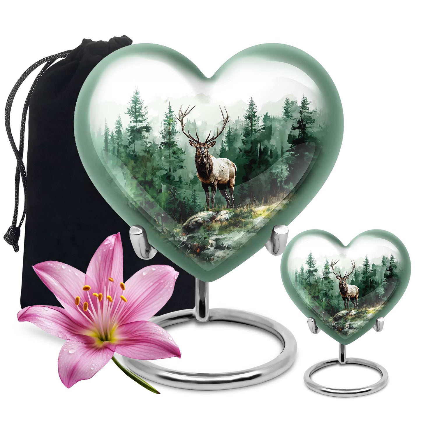deer cremation urn, personalized engraved 