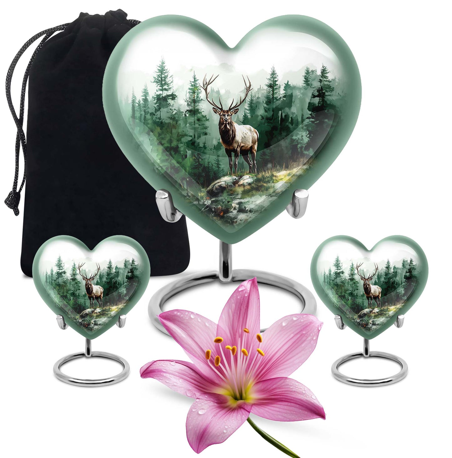 deer cremation urn, personalized engraved 