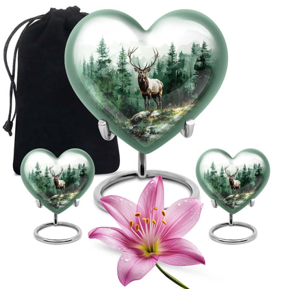 deer cremation urn, personalized engraved 