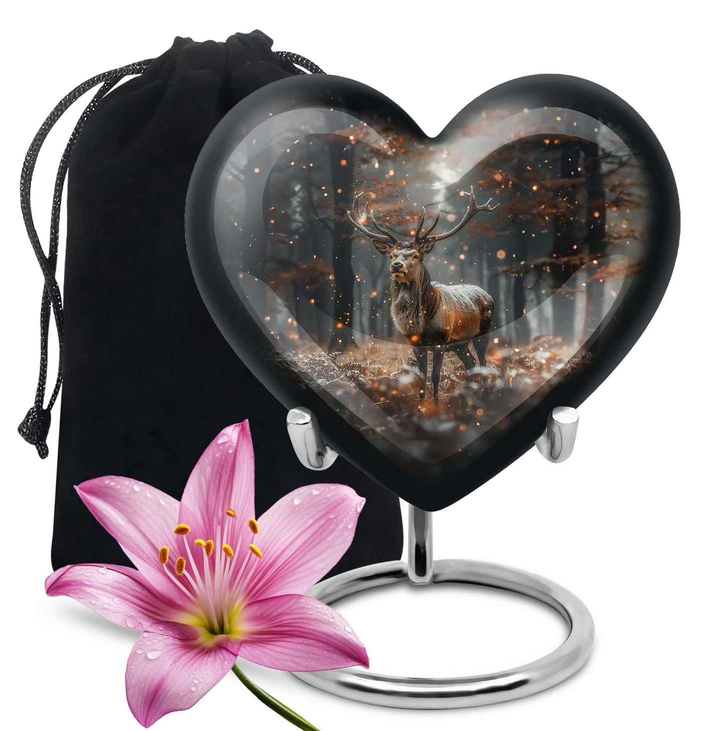heart shaped deer urn