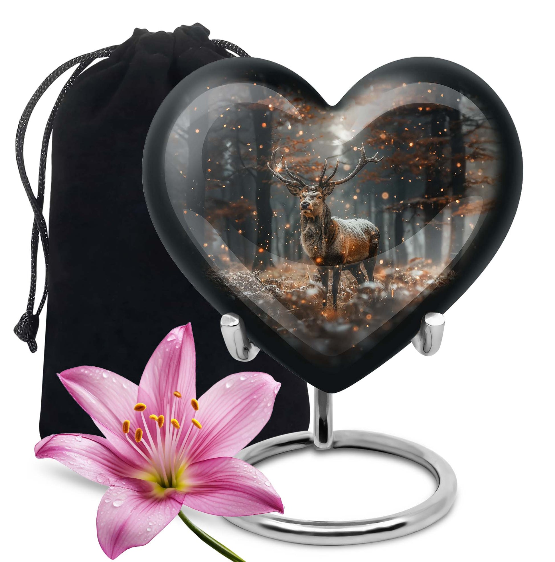 heart shaped deer urn