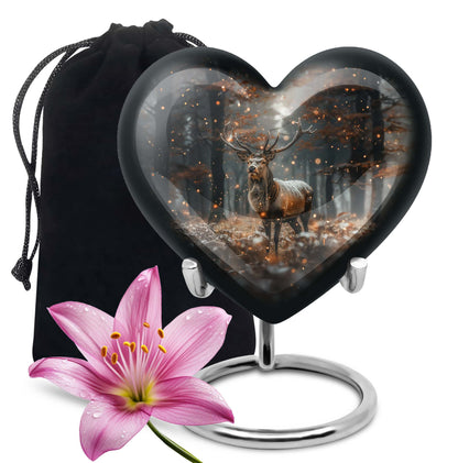 heart shaped deer urn