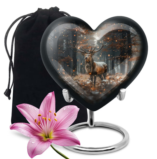 heart shaped deer urn