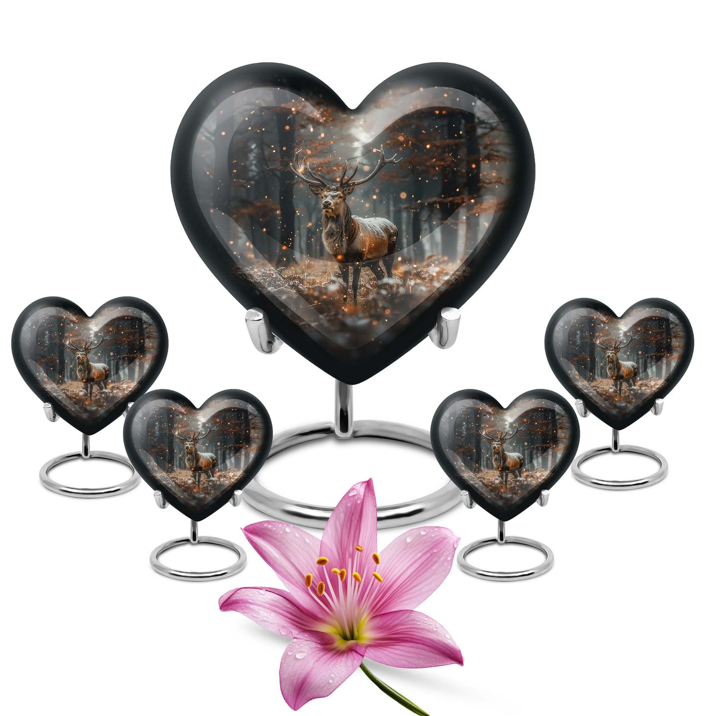 heart shaped deer urn
