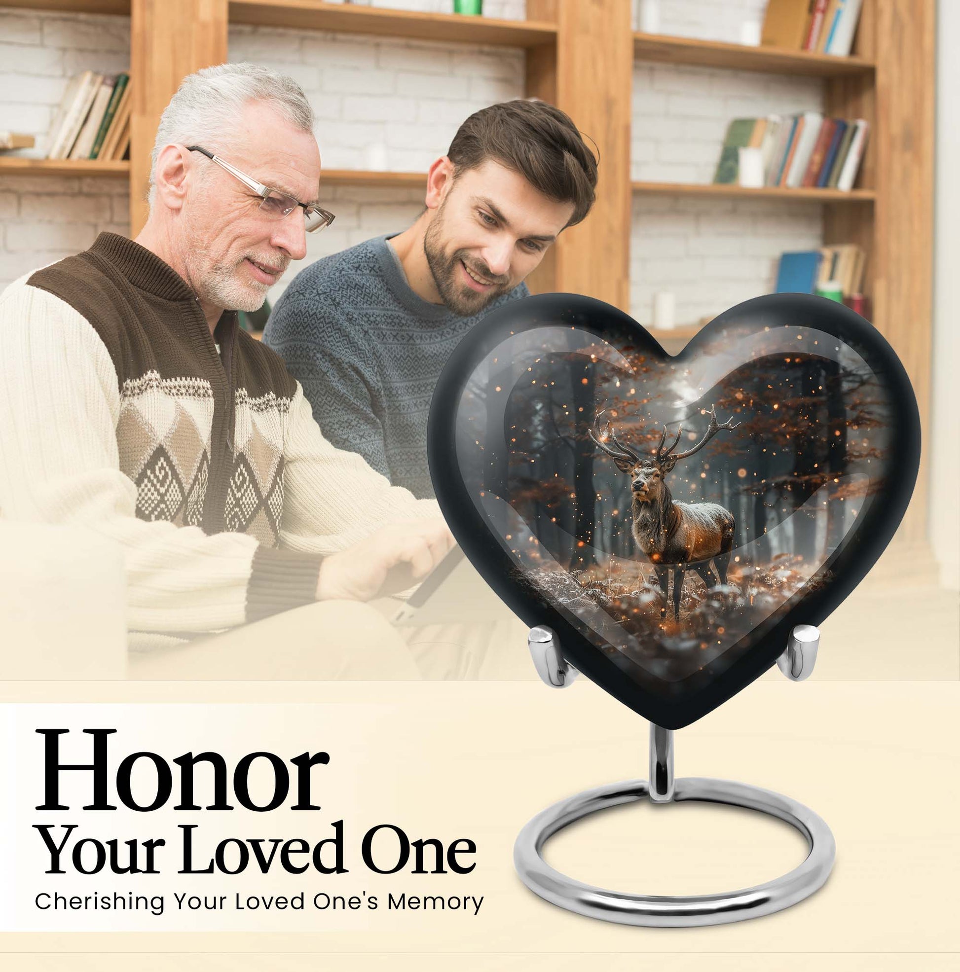 heart shaped deer urn