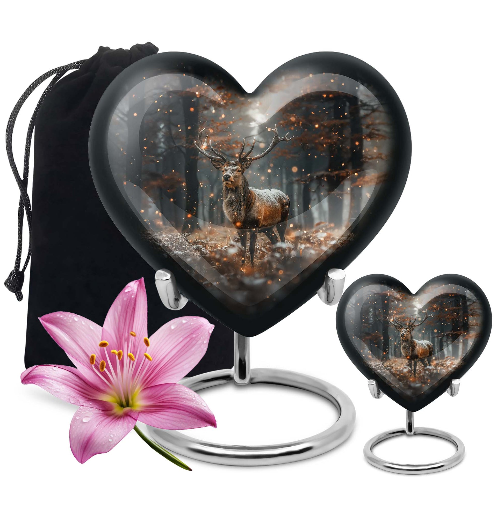 heart shaped deer urn