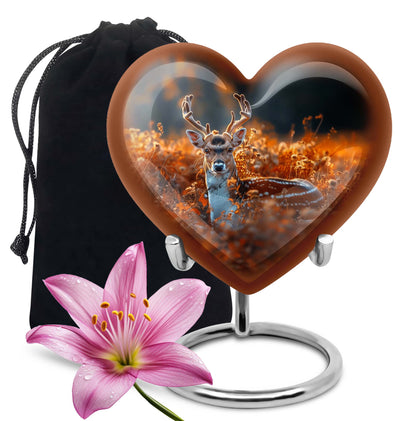 heart-shaped deer urn for memorial ashes