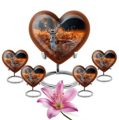 heart-shaped deer urn for memorial ashes