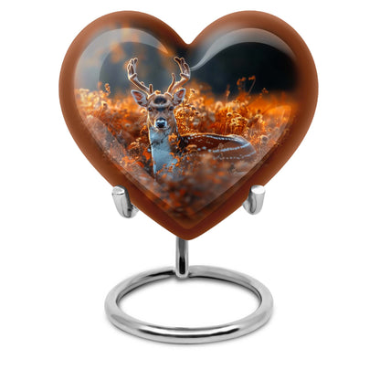 heart-shaped deer urn for memorial ashes