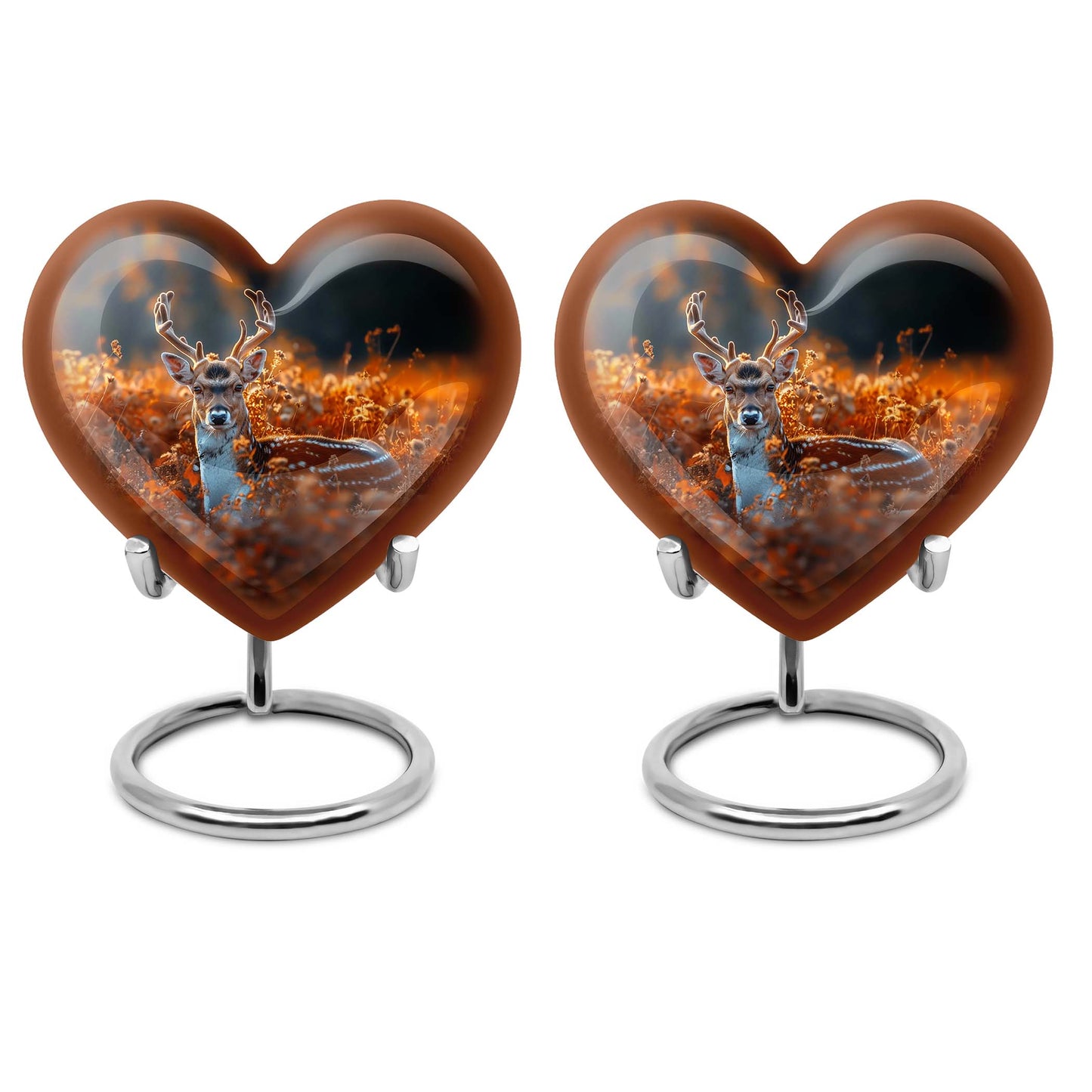 heart-shaped deer urn for memorial ashes