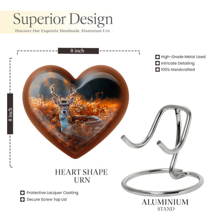 heart-shaped deer urn for memorial ashes