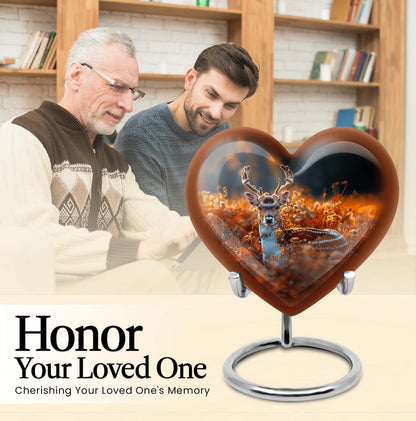 heart-shaped deer urn for memorial ashes