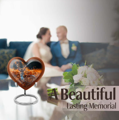 heart-shaped deer urn for memorial ashes