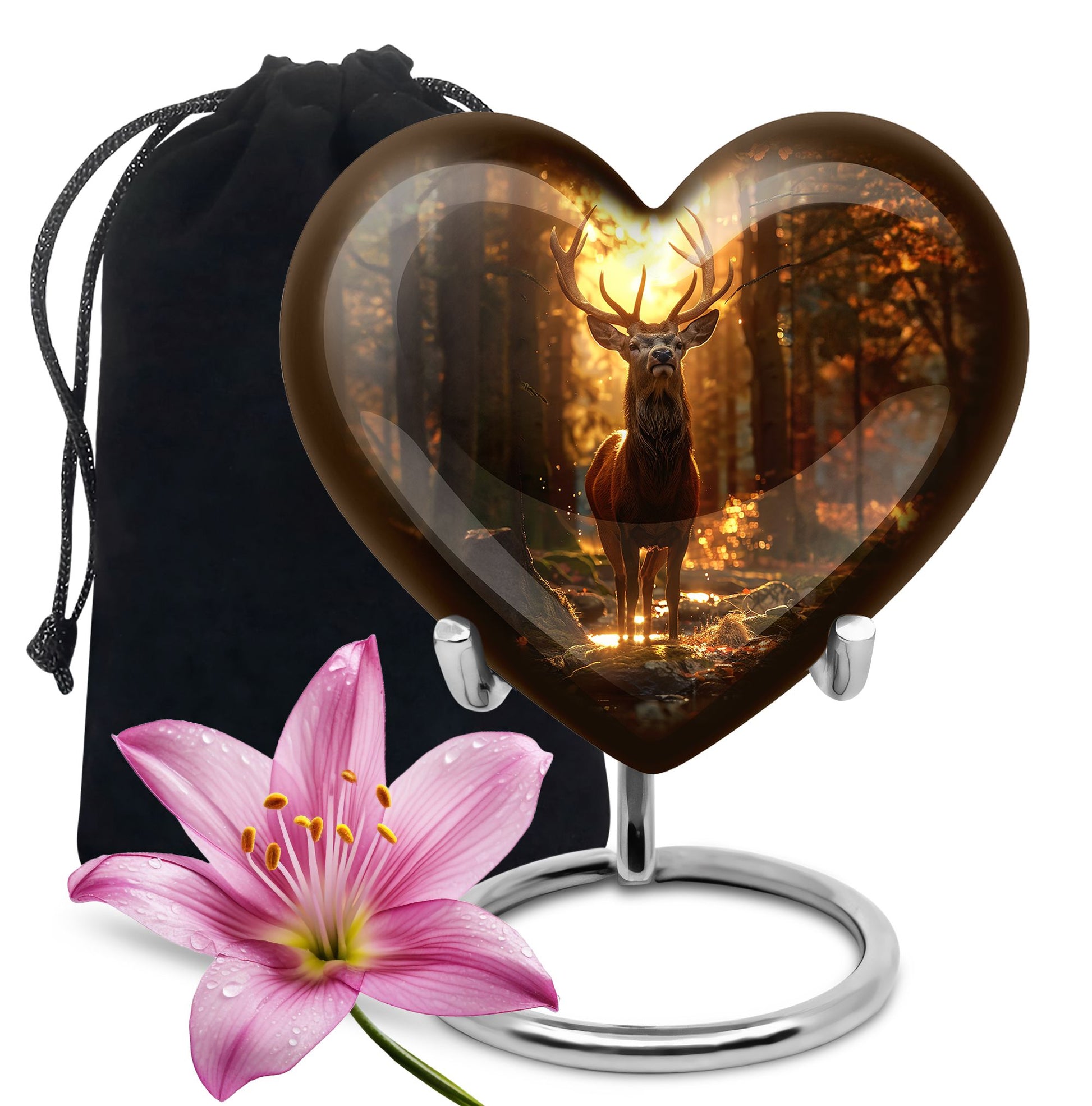 Heart-shaped deer urn 