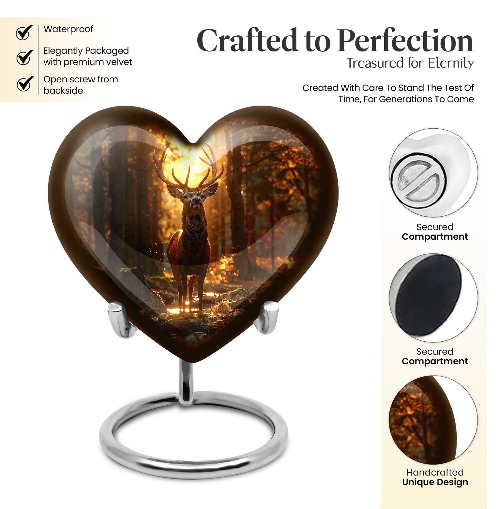 Heart-shaped deer urn 