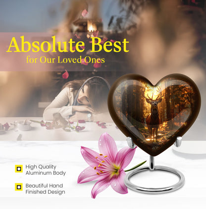 Heart-shaped deer urn 