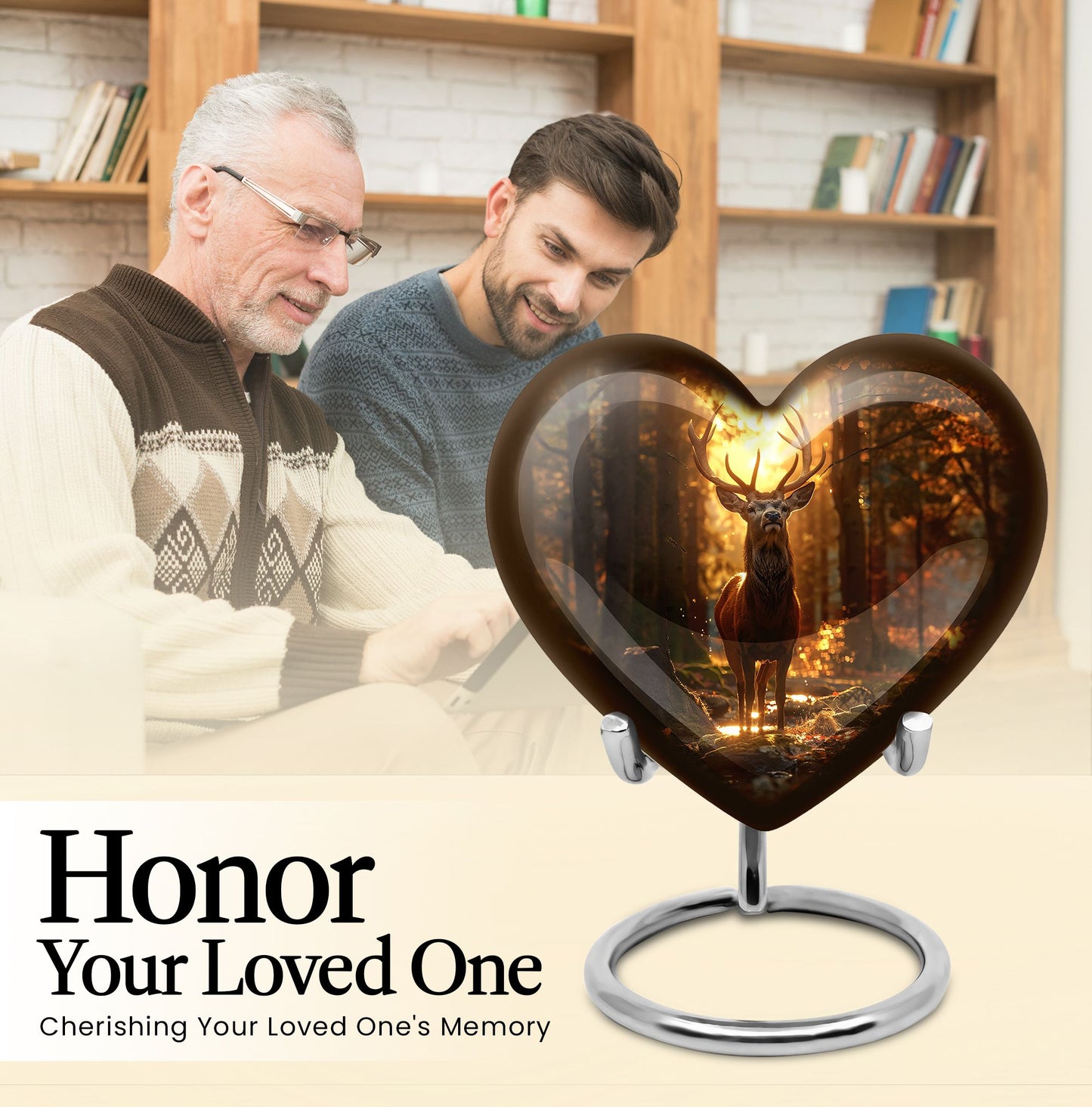 Heart-shaped deer urn 