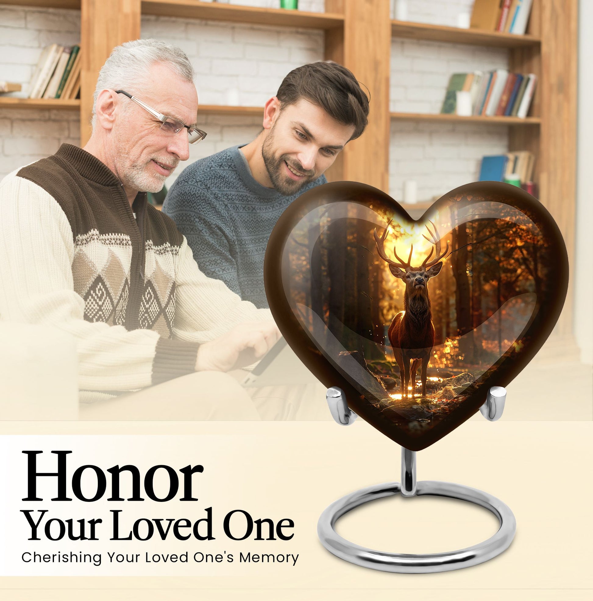 Heart-shaped deer urn 