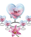 Heart shaped 10-inch Deer Urn, designed with Gramophone theme for human ash memorial