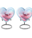 Heart shaped 10-inch Deer Urn, designed with Gramophone theme for human ash memorial