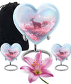 Heart shaped 10-inch Deer Urn, designed with Gramophone theme for human ash memorial