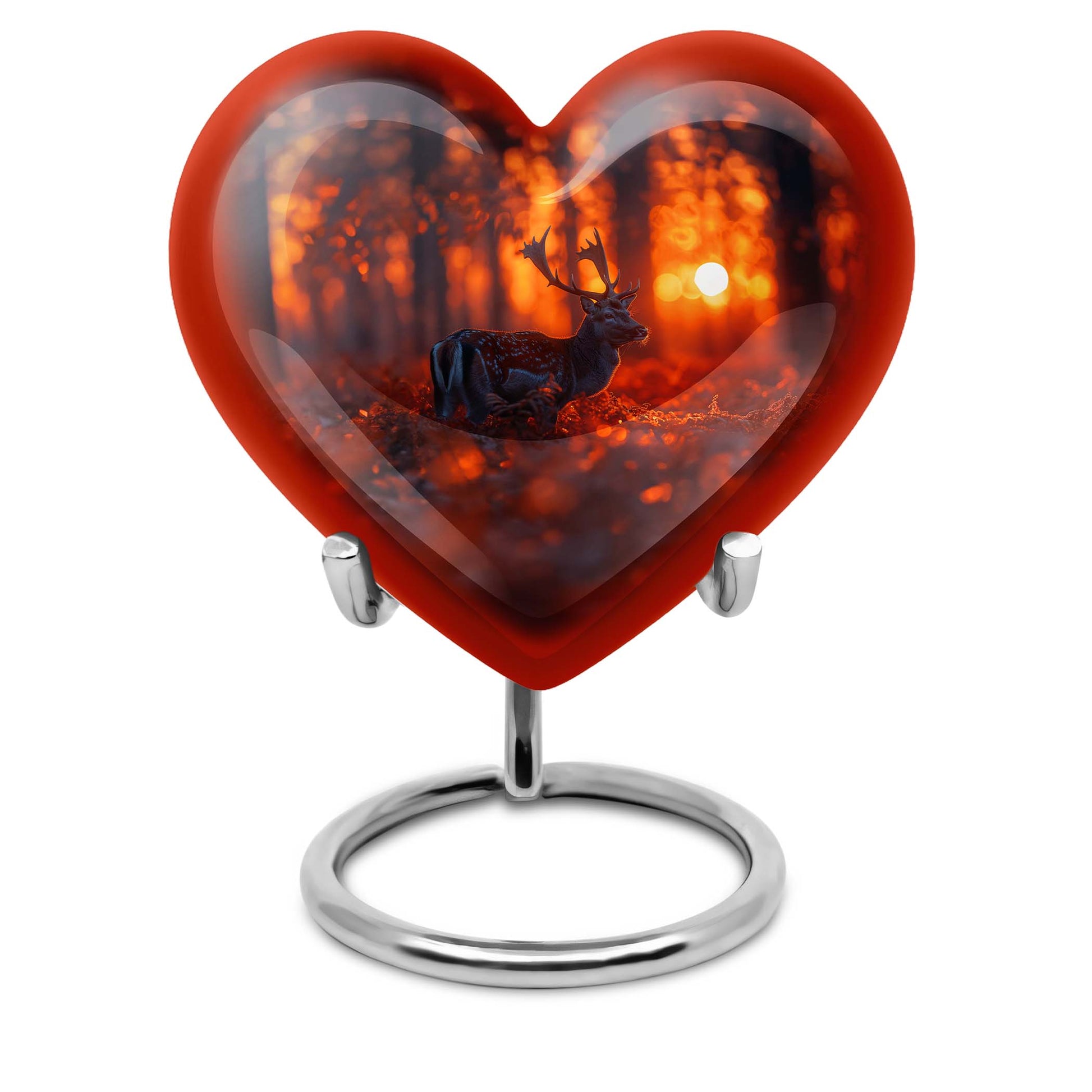 heart-shaped deer urn for human ashes