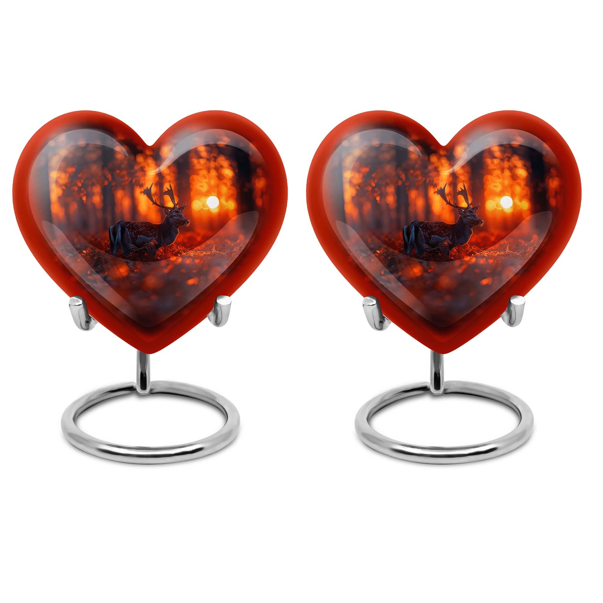 heart-shaped deer urn for human ashes