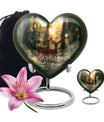 Deer Family Theme Large Urn With 1 Keepsake Urn