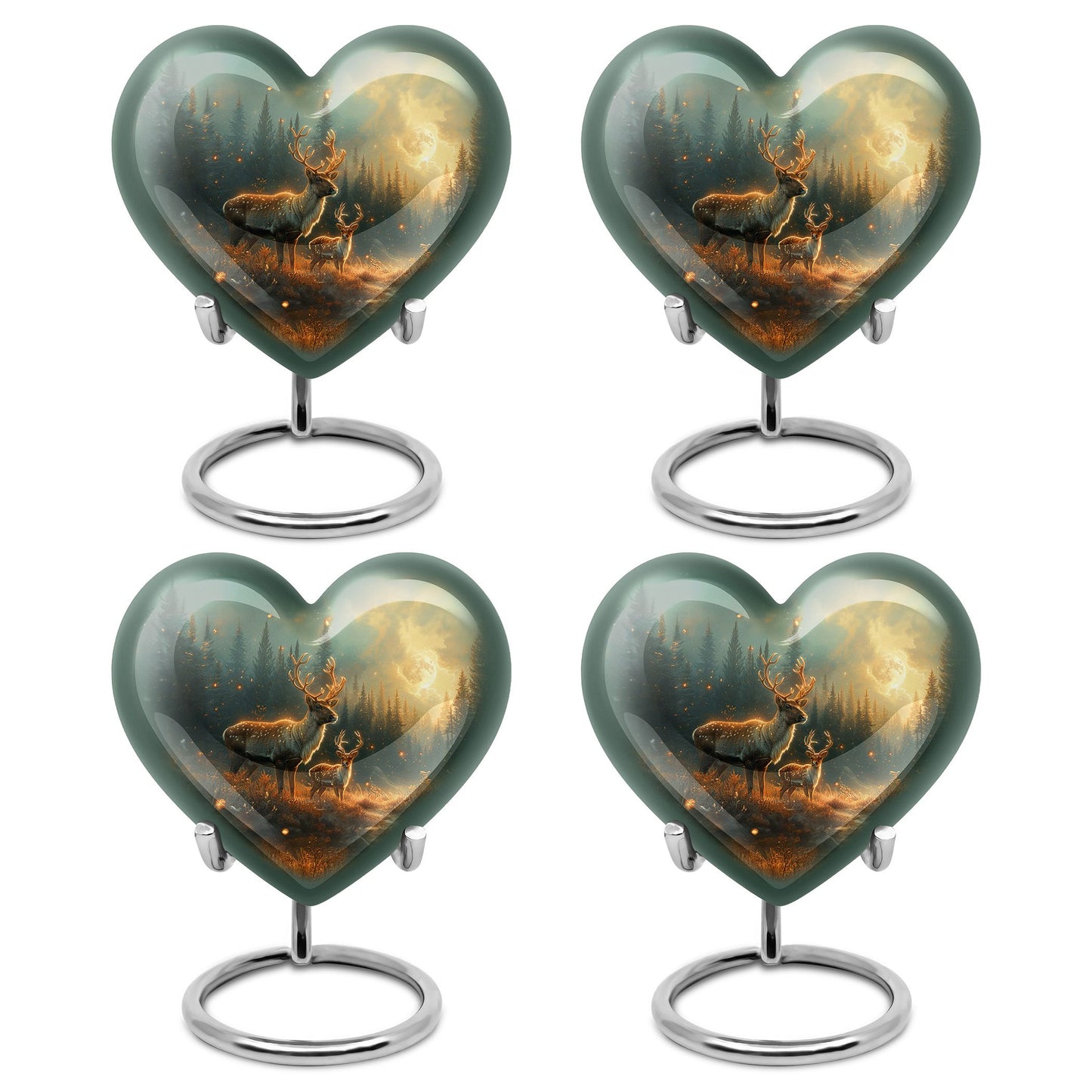Deer Family Theme 3 Inch Keepsake Pack of 4