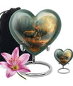 Deer Family Theme Large Urn With 1 Keepsake Urn