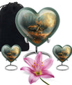 Deer Family Theme Large Urn With 2 Keepsake Urn