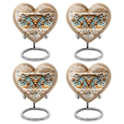 Deer Family Theme 3 Inch Keepsake Pack of 4