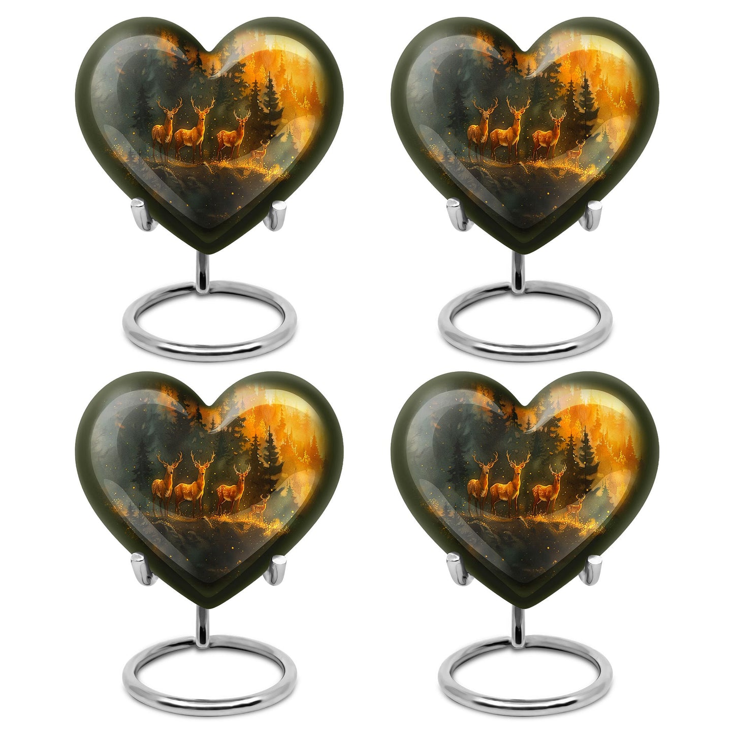 Deer Family Theme 3 Inch Keepsake Pack of 4