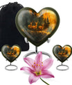 Deer Family Theme Large Urn With 2 Keepsake Urn