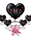 Butterfly Theme Large Urn With 4 Keepsake Urn
