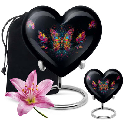 Butterfly Theme Large Urn With 1 Keepsake Urn
