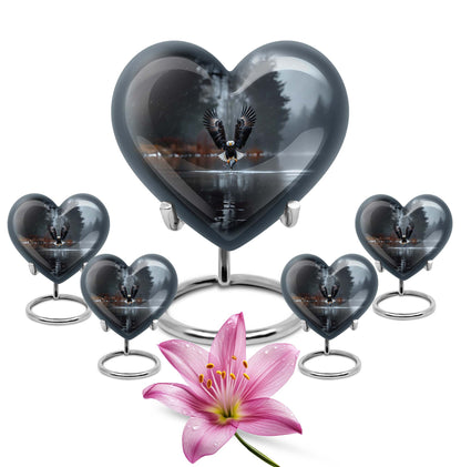 Eagle Theme Large Urn With 4 Keepsake Urn