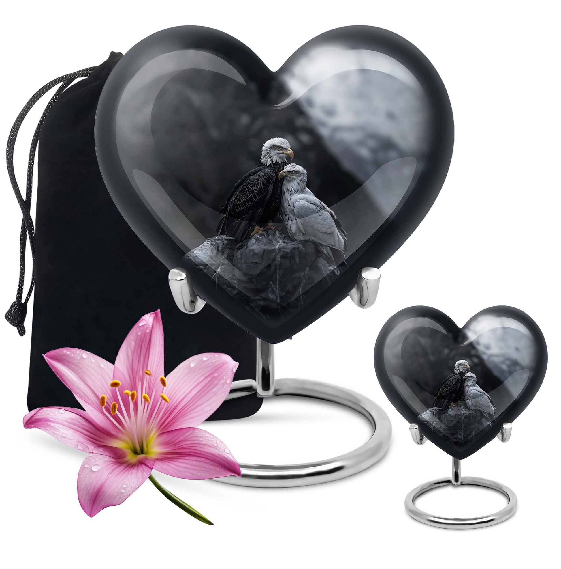 Eagle Theme Large Urn With 1 Keepsake Urn