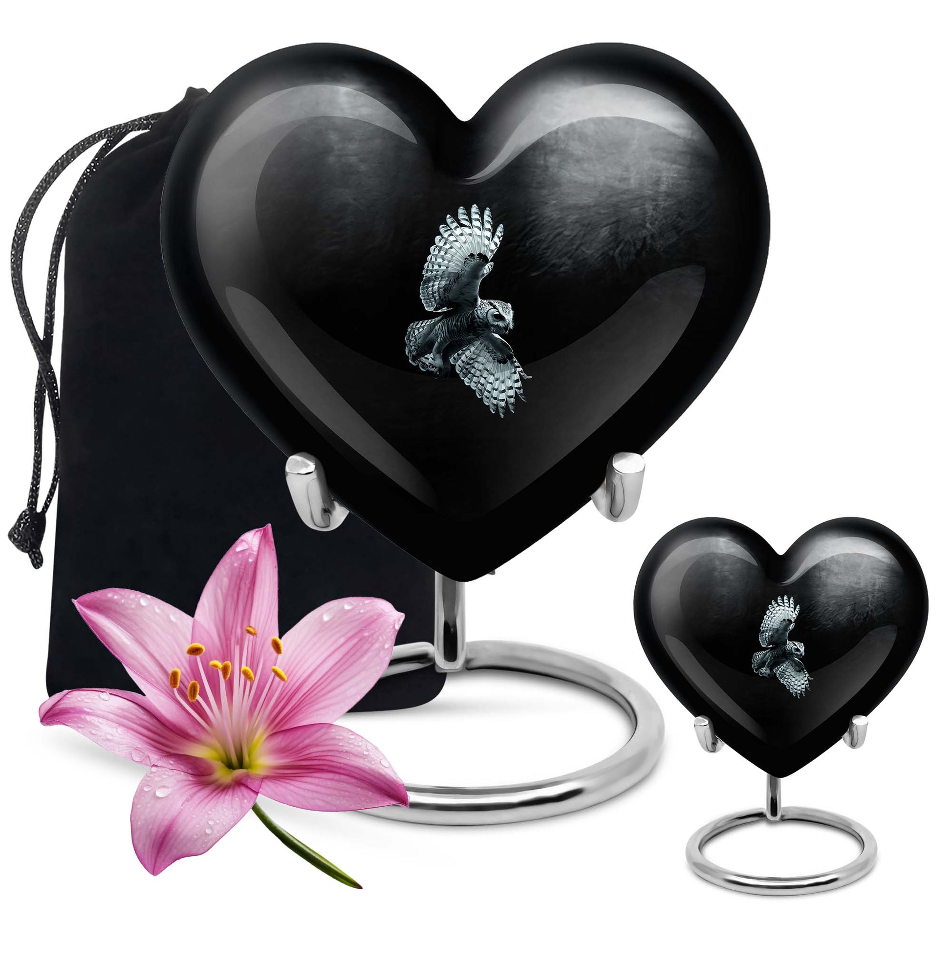 Owl Theme Large Urn With 1 Keepsake Urn